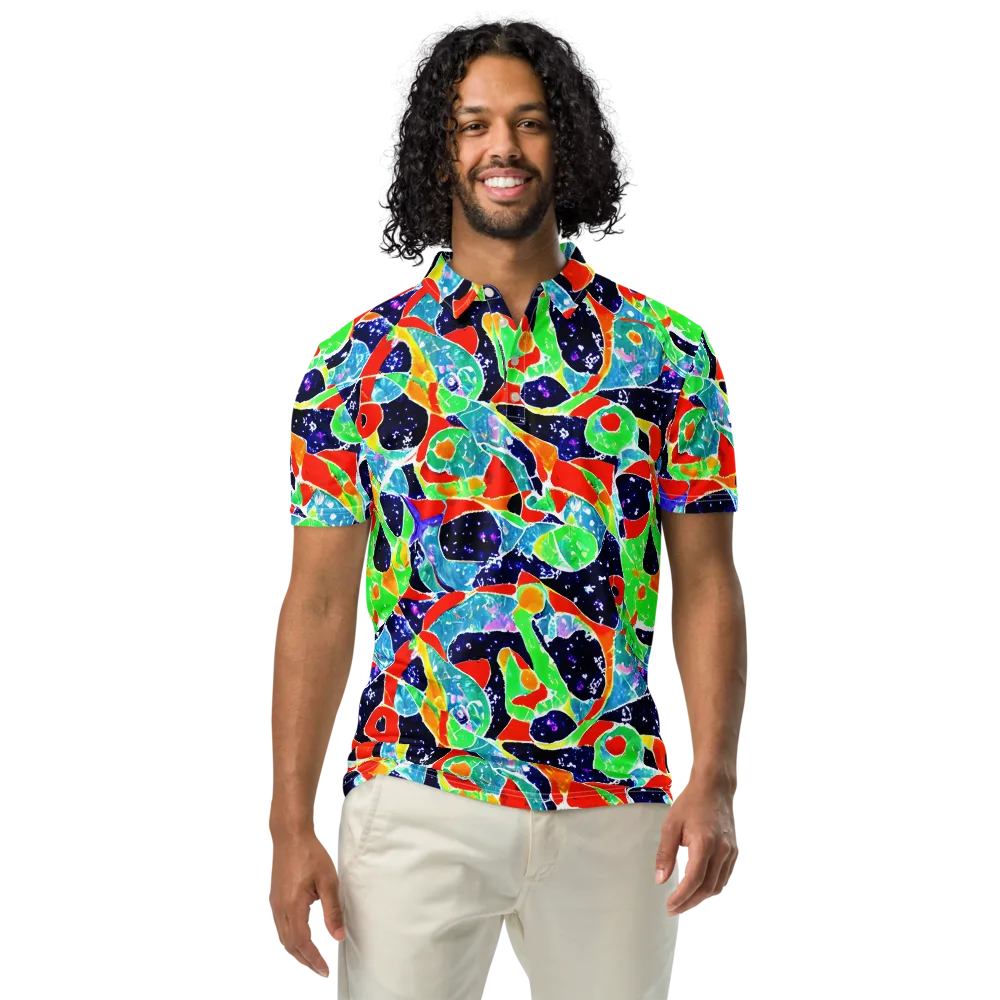 Midnight Splash on Men's Slim Fit Polo Shirt — Front