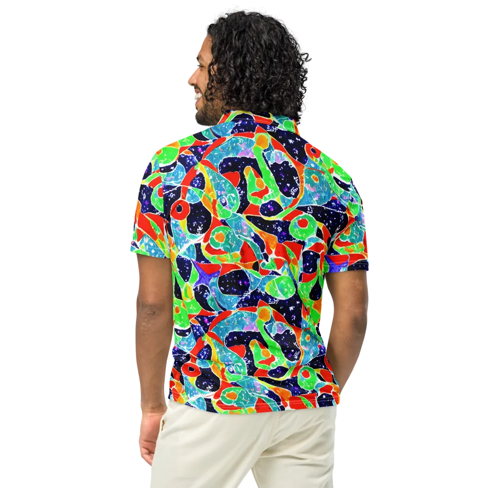 Midnight Splash on Men's Slim Fit Polo Shirt — Back