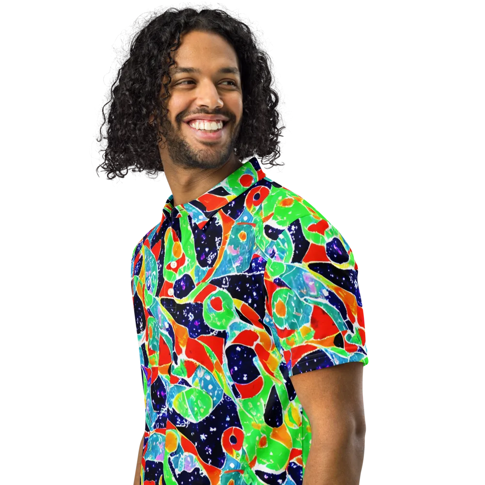 Midnight Splash on Men's Slim Fit Polo Shirt — Left Front
