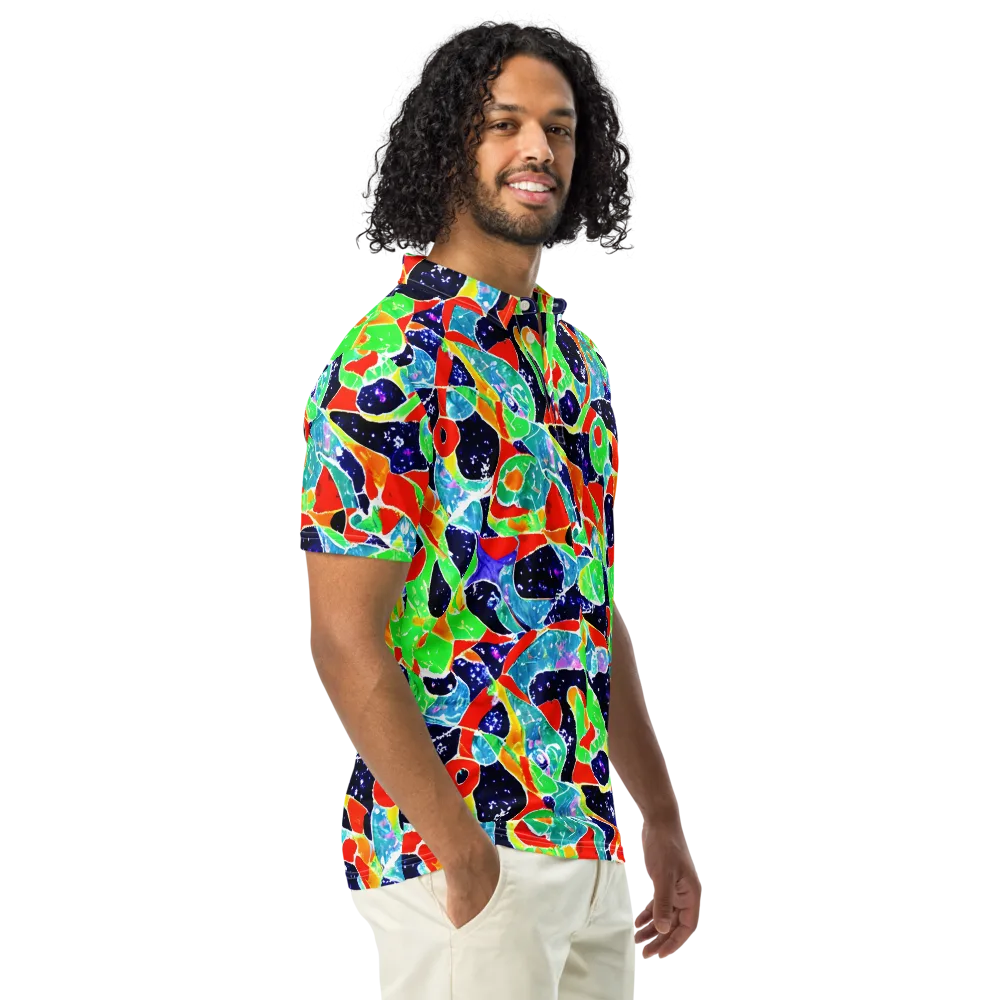 Midnight Splash on Men's Slim Fit Polo Shirt — Right Front