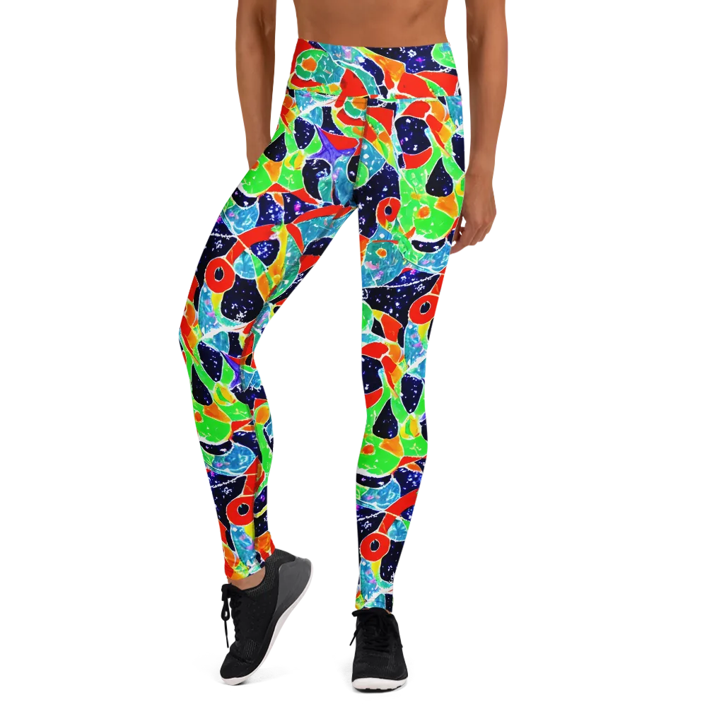 Midnight Splash on Yoga Leggings — Front