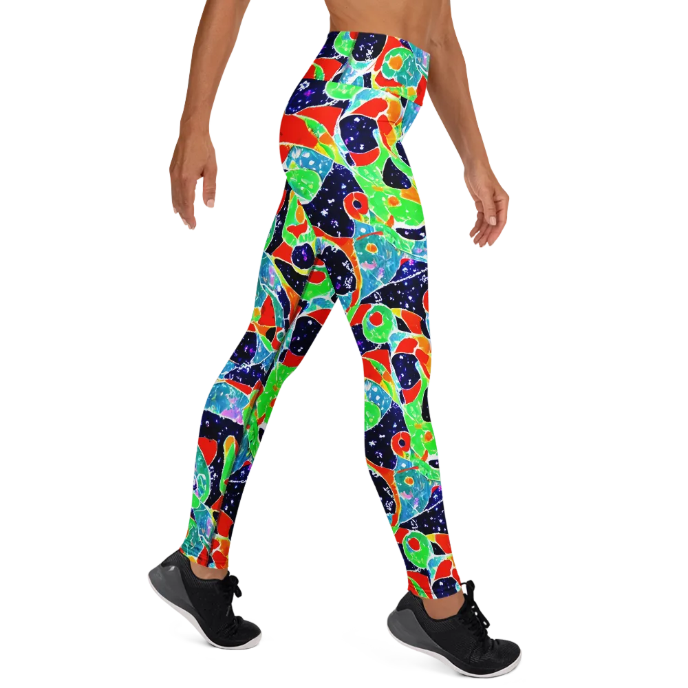 Midnight Splash on Yoga Leggings — Right