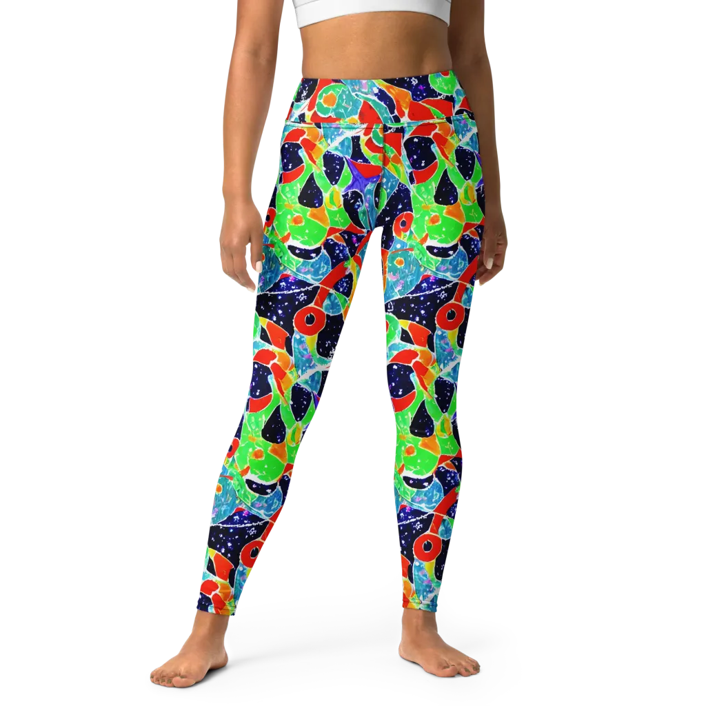 Midnight Splash on Yoga Leggings — Front