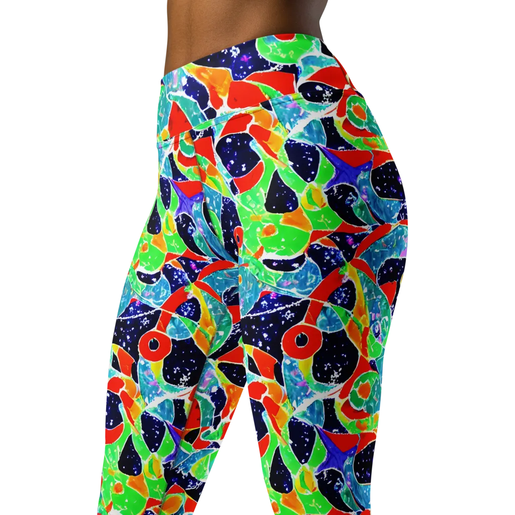 Midnight Splash on Yoga Leggings — Left Front