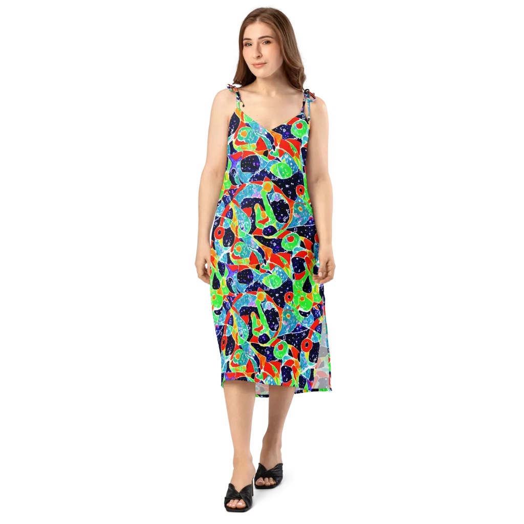 Midnight Splash on Slip Dress — Front