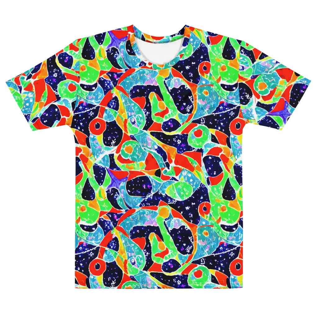 Midnight Splash on Men's Cotton Crew Neck T-Shirt — Front