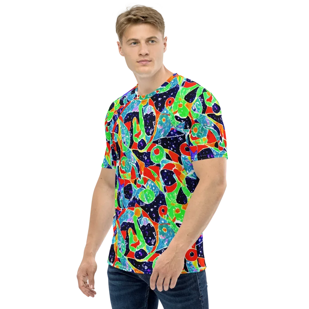 Midnight Splash on Men's Crew Neck T-Shirt — Left