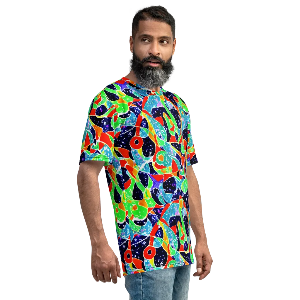 Midnight Splash on Men's Crew Neck T-Shirt — Right