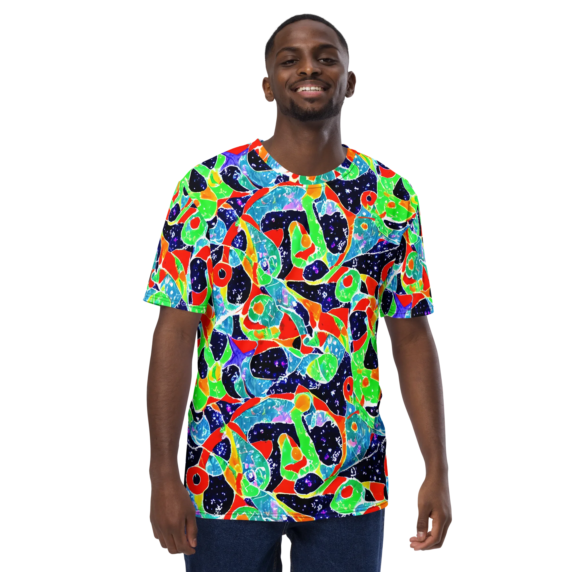 Midnight Splash on Men's Crew Neck T-Shirt — Front