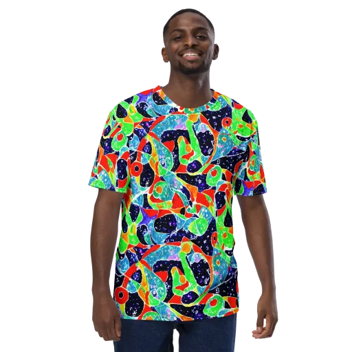 Midnight Splash on a Men's Crew Neck T-Shirt