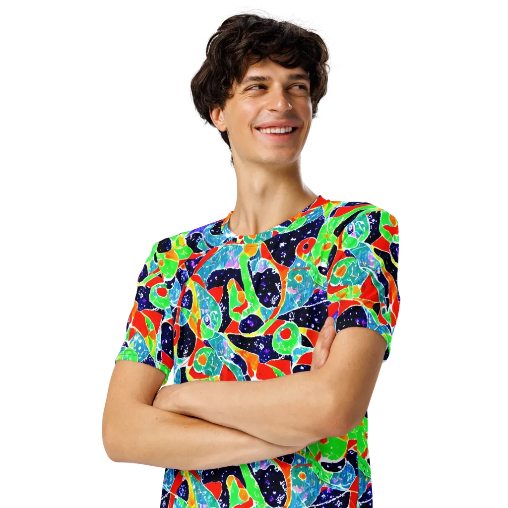 Midnight Splash on Men's Crew Neck T-Shirt — Left Front