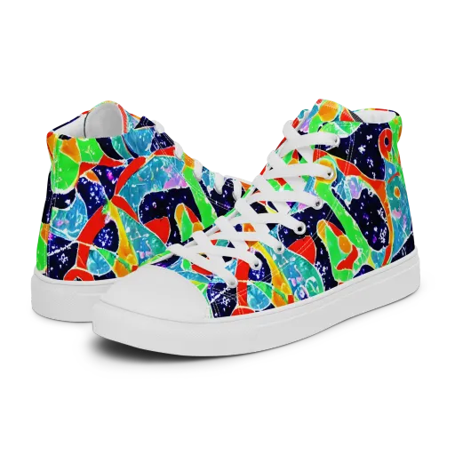 Midnight Splash on a Men's High Top Canvas Shoes