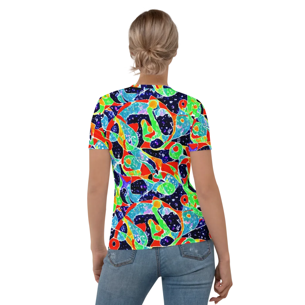 Midnight Splash on Women's Crew Neck T-Shirt — Back