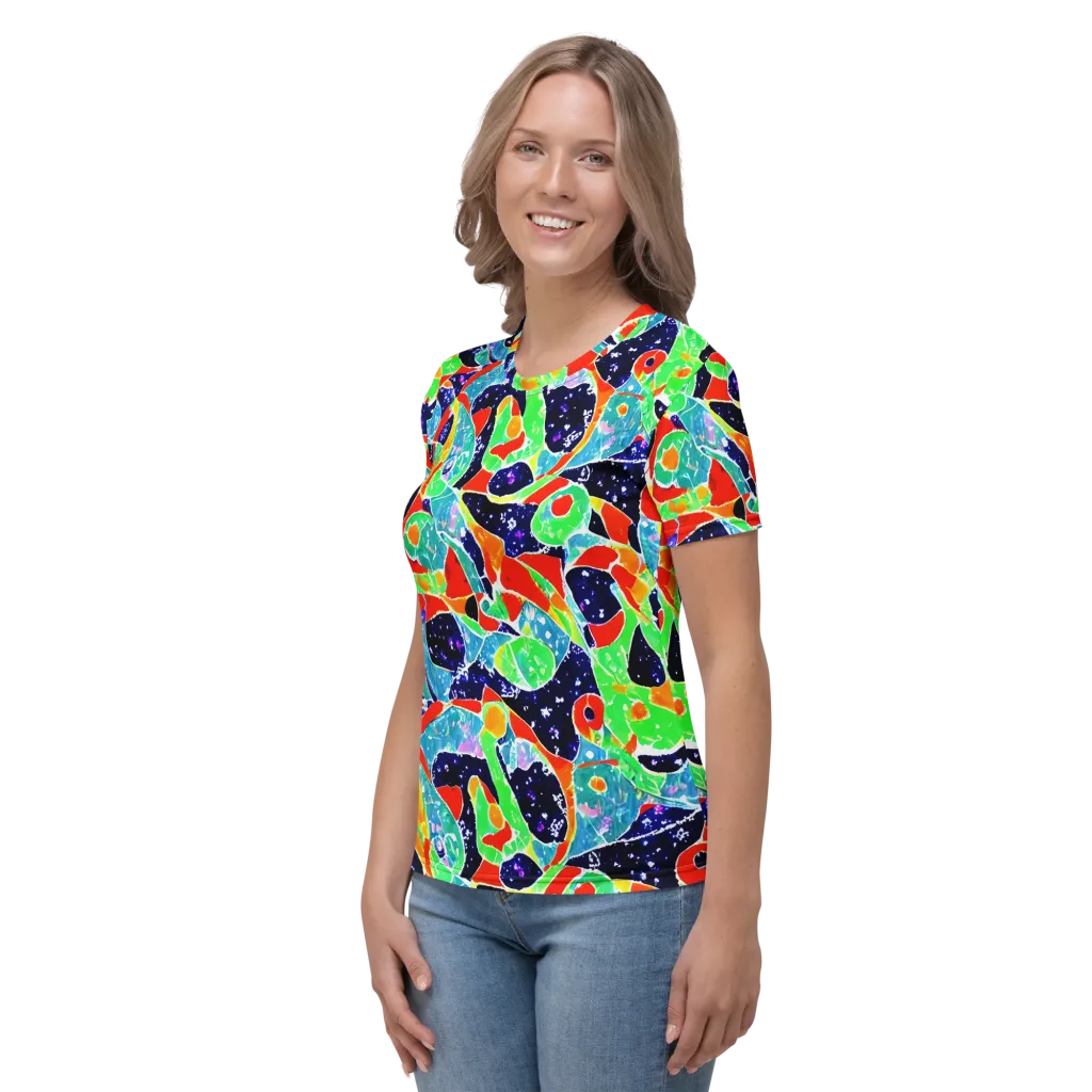 Midnight Splash on Women's Crew Neck T-Shirt — Left