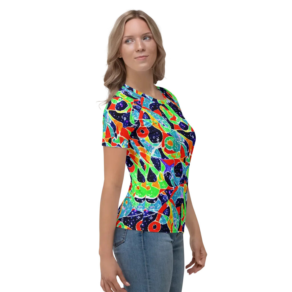 Midnight Splash on Women's Crew Neck T-Shirt — Right