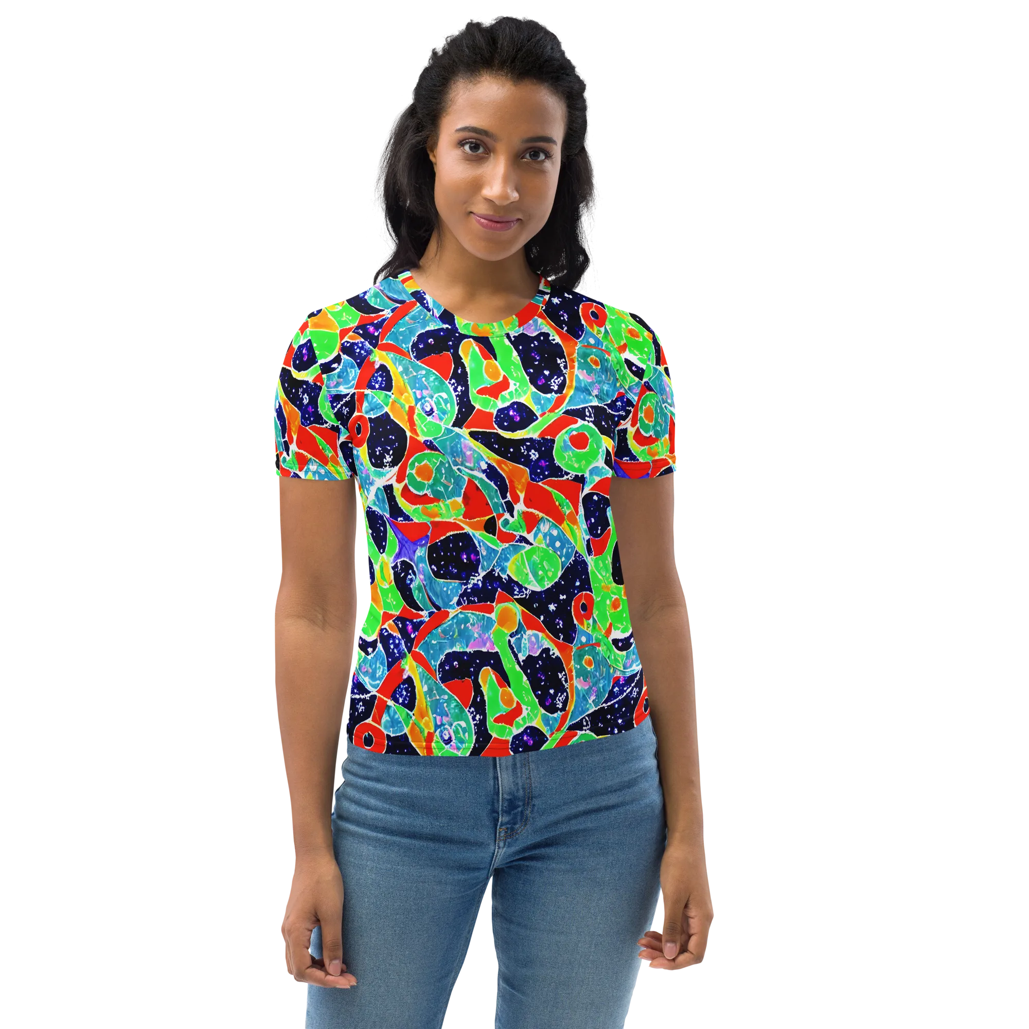 Midnight Splash on Women's Crew Neck T-Shirt — Front