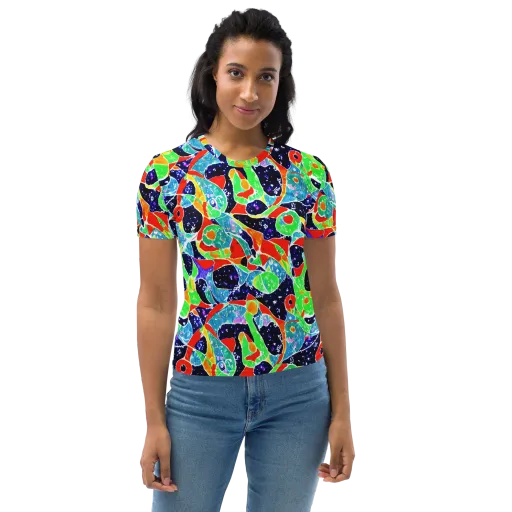 Midnight Splash on a Women's Crew Neck T-Shirt