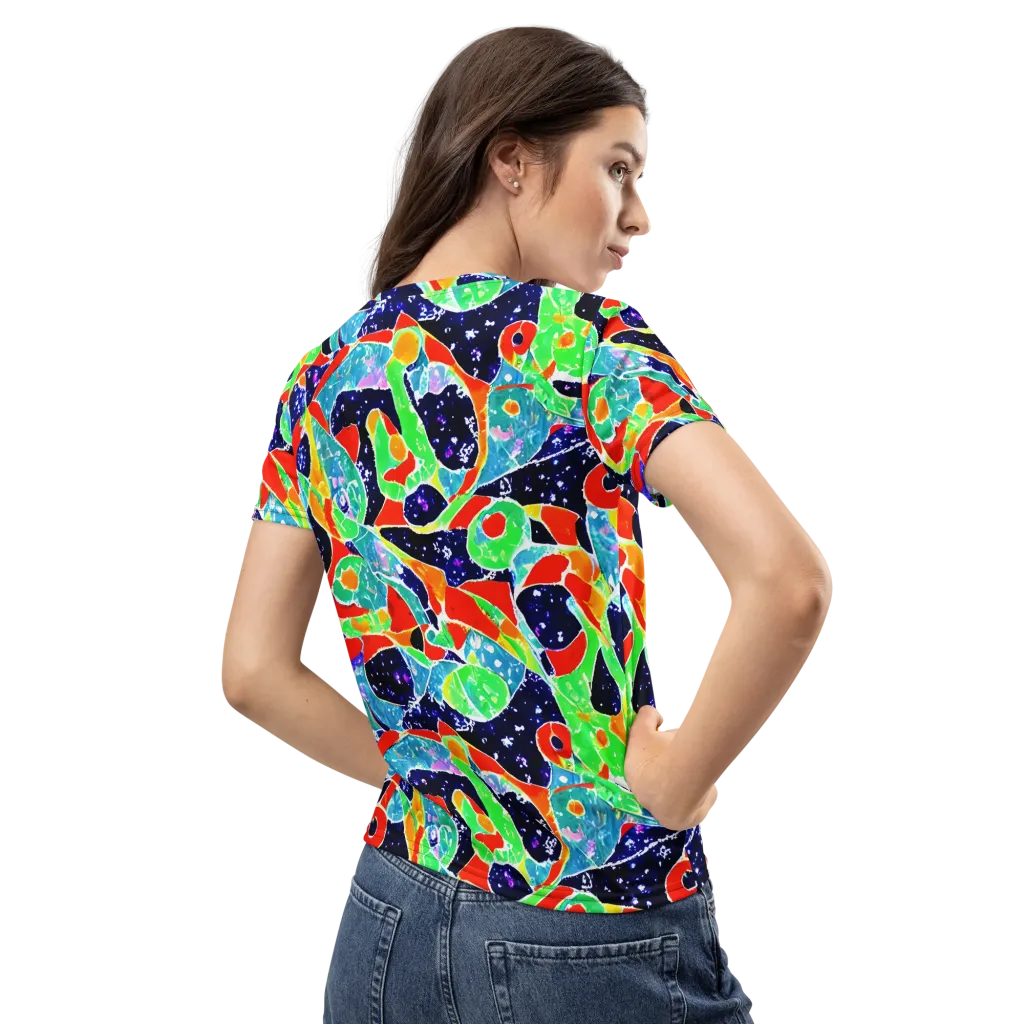 Midnight Splash on Women's Crew Neck T-Shirt — Back