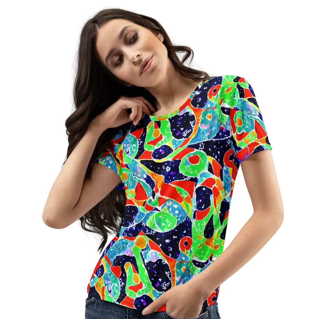 Midnight Splash on Women's Crew Neck T-Shirt — Left Front