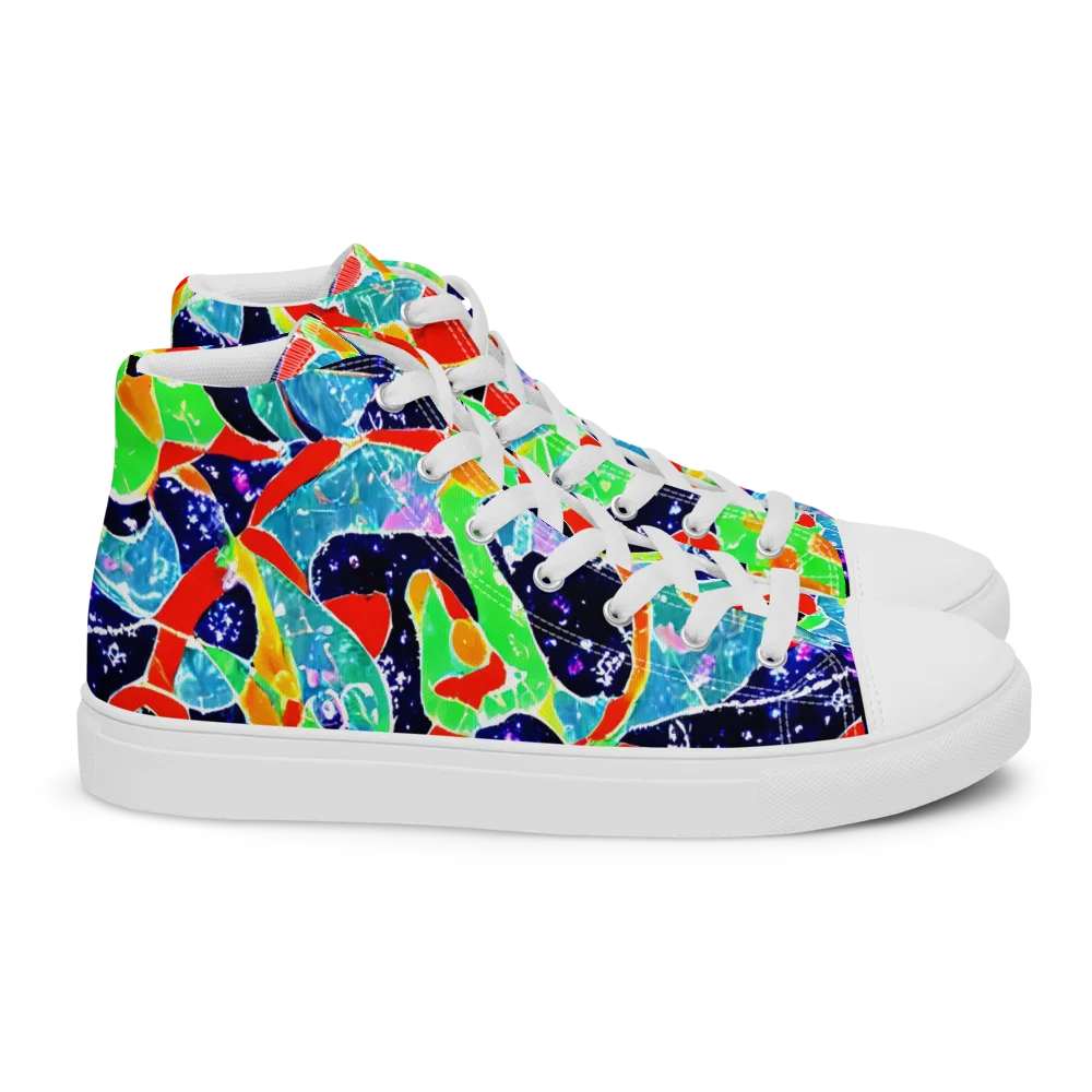 Midnight Splash on Women's High Top Canvas Shoes — Right
