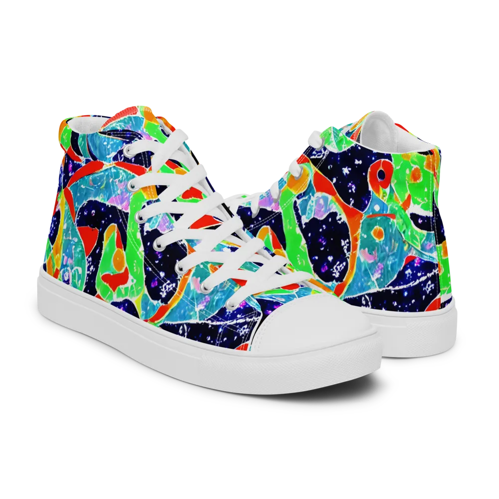 Midnight Splash on Women's High Top Canvas Shoes — Right