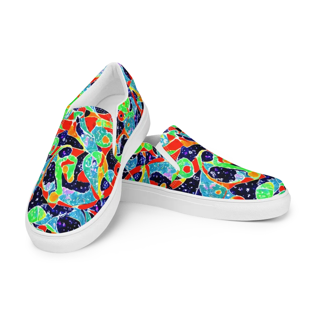 Midnight Splash on Men's Slip-On Canvas Shoes — Left Front