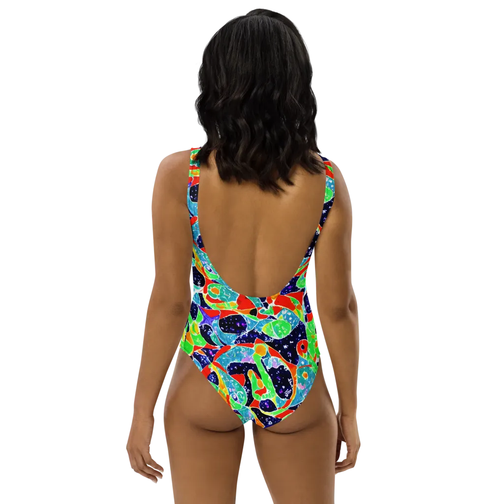 Midnight Splash on One-Piece Swimsuit — Back