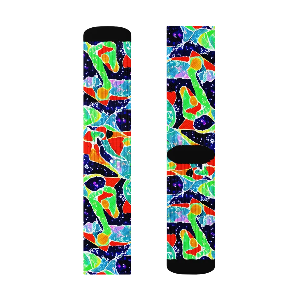Midnight Splash on Socks — Right Sock