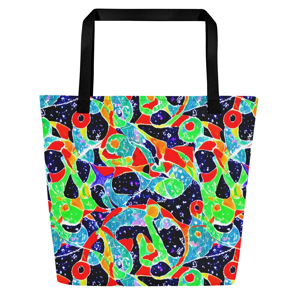 Midnight Splash on Large Tote Bag W/ Pocket — Front