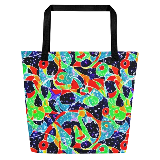 Midnight Splash on a Large Tote Bag W/ Pocket