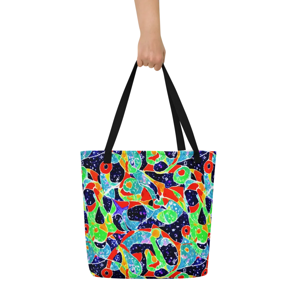 Midnight Splash on Large Tote Bag W/ Pocket — Front