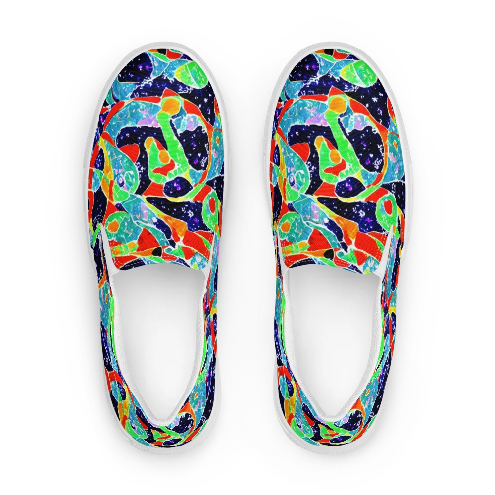 Midnight Splash on Women's Slip-On Canvas Shoes — Front