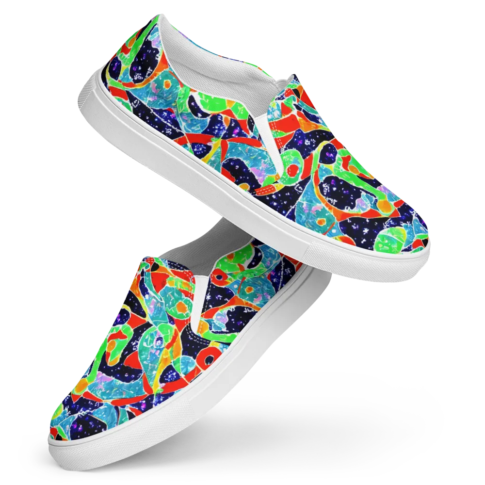 Midnight Splash on Women's Slip-On Canvas Shoes — Front