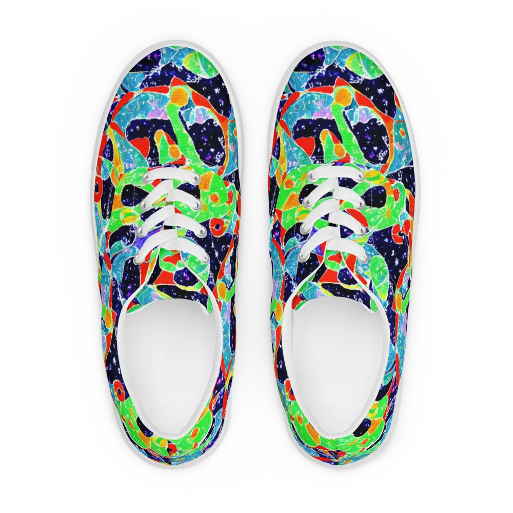 Midnight Splash on Men's Lace-Up Canvas Shoes — Front