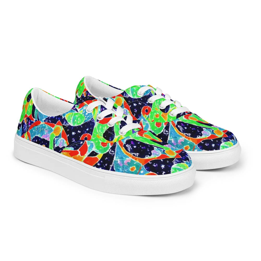 Midnight Splash on Men's Lace-Up Canvas Shoes — Right Front
