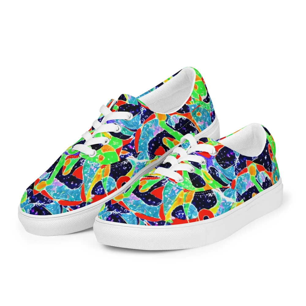 Midnight Splash on Men's Lace-Up Canvas Shoes — Left Front