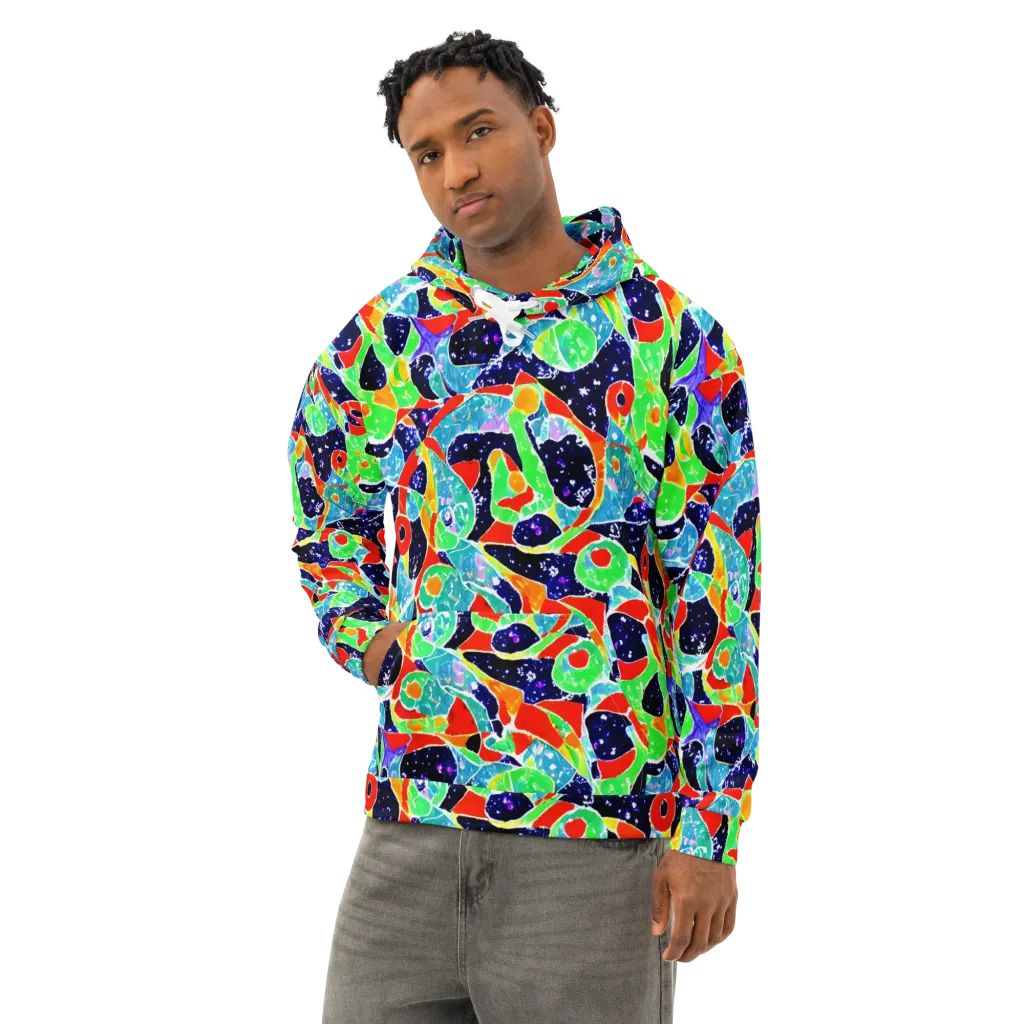 Midnight Splash on Cotton Hoodie — Left Front