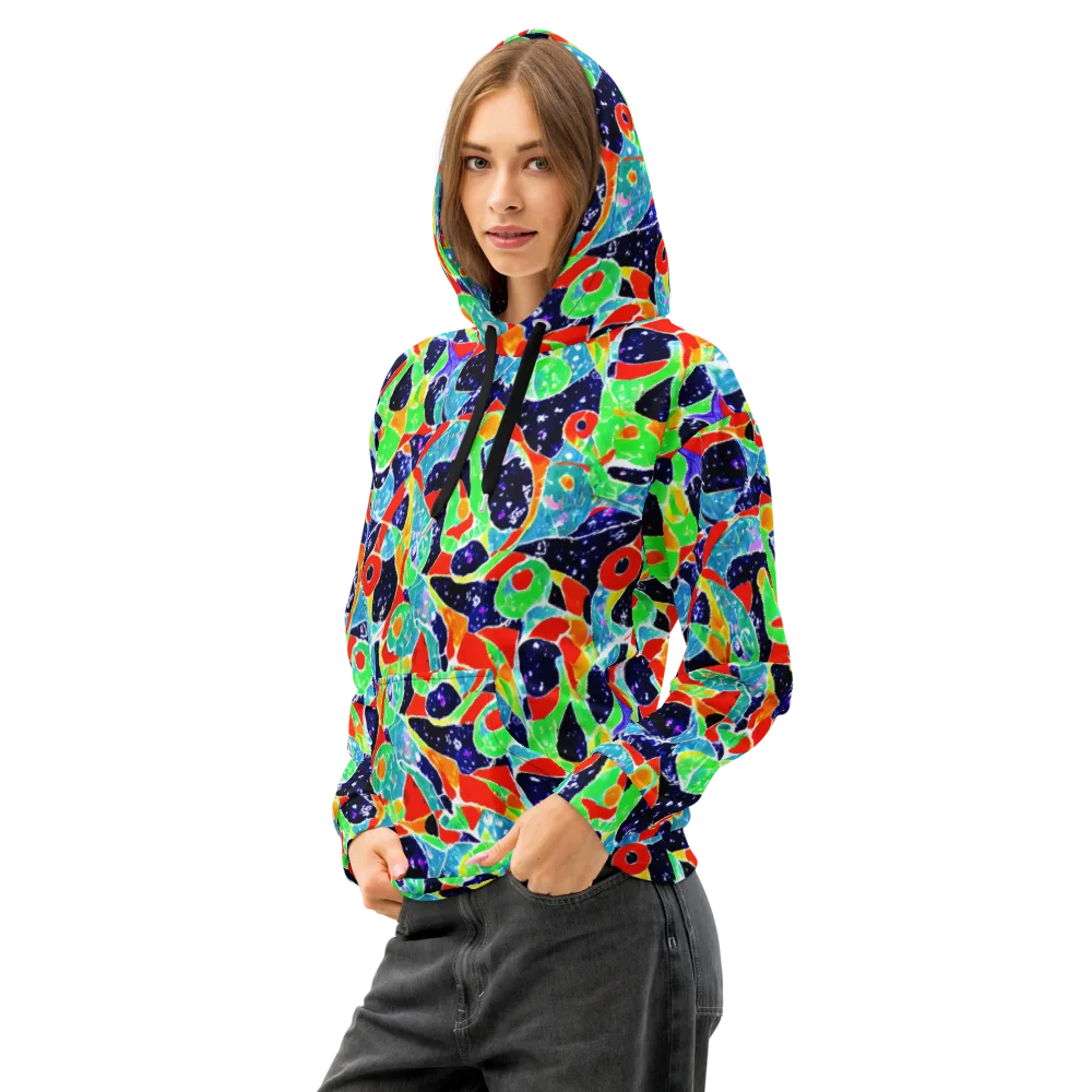 Midnight Splash on Cotton Hoodie — Left Front