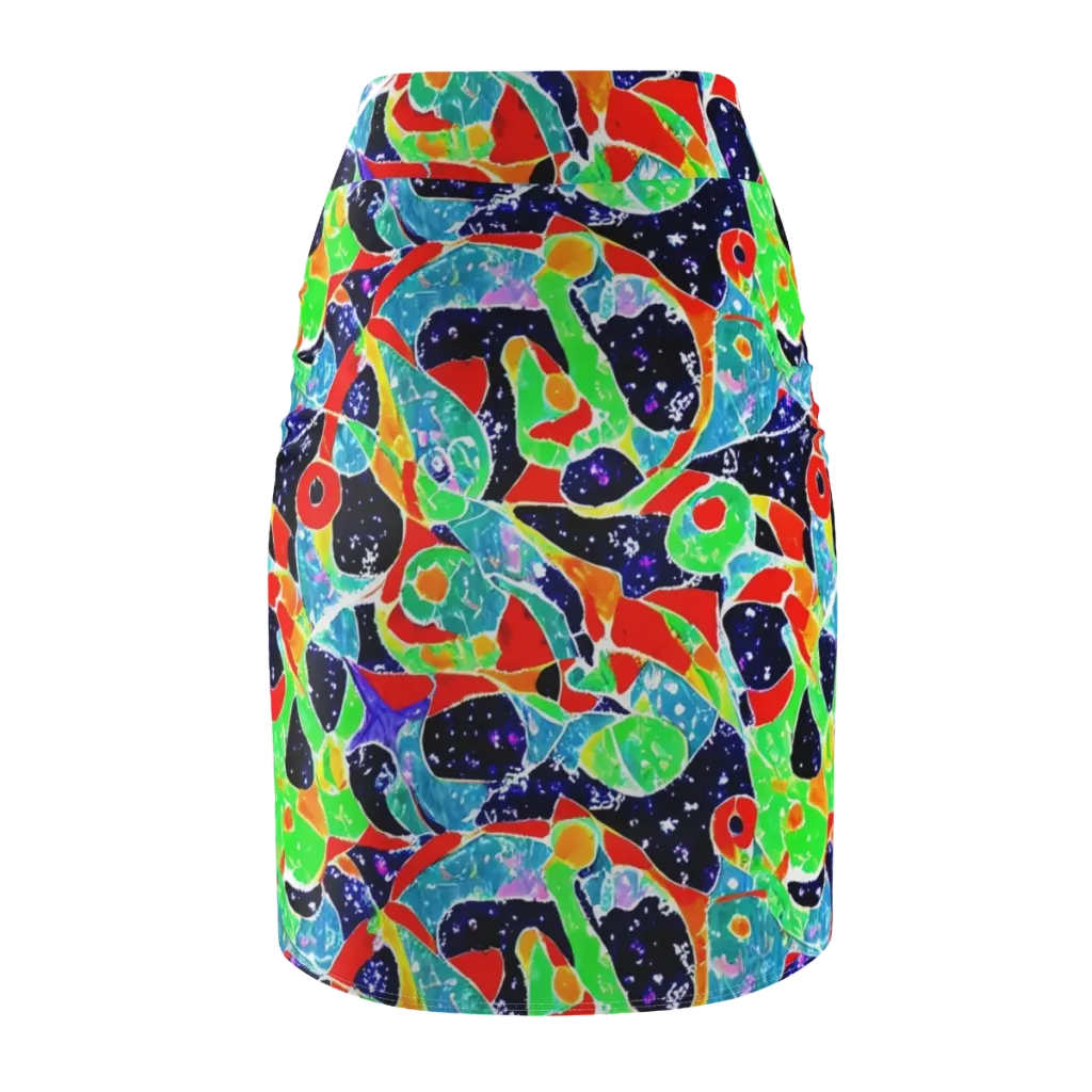 Midnight Splash on Pencil Skirt — Back