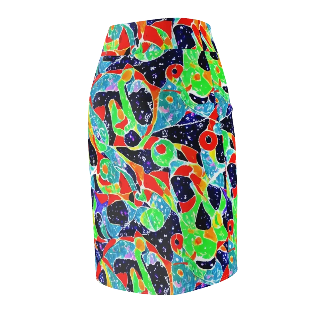 Midnight Splash on Pencil Skirt — Back Side