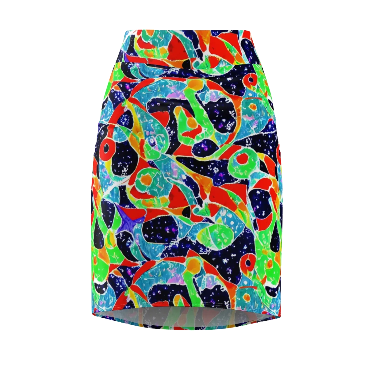Midnight Splash on Pencil Skirt — Front