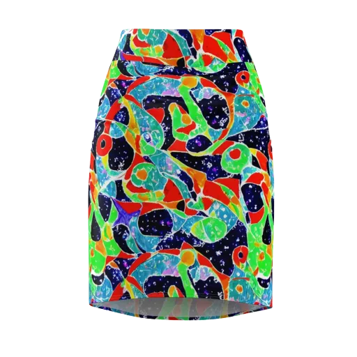 Midnight Splash on a Pencil Skirt