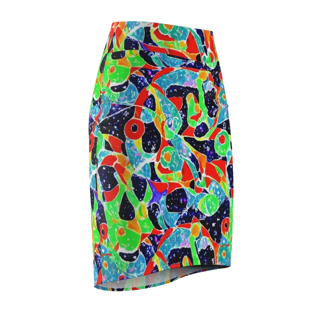 Midnight Splash on Pencil Skirt — Front Side