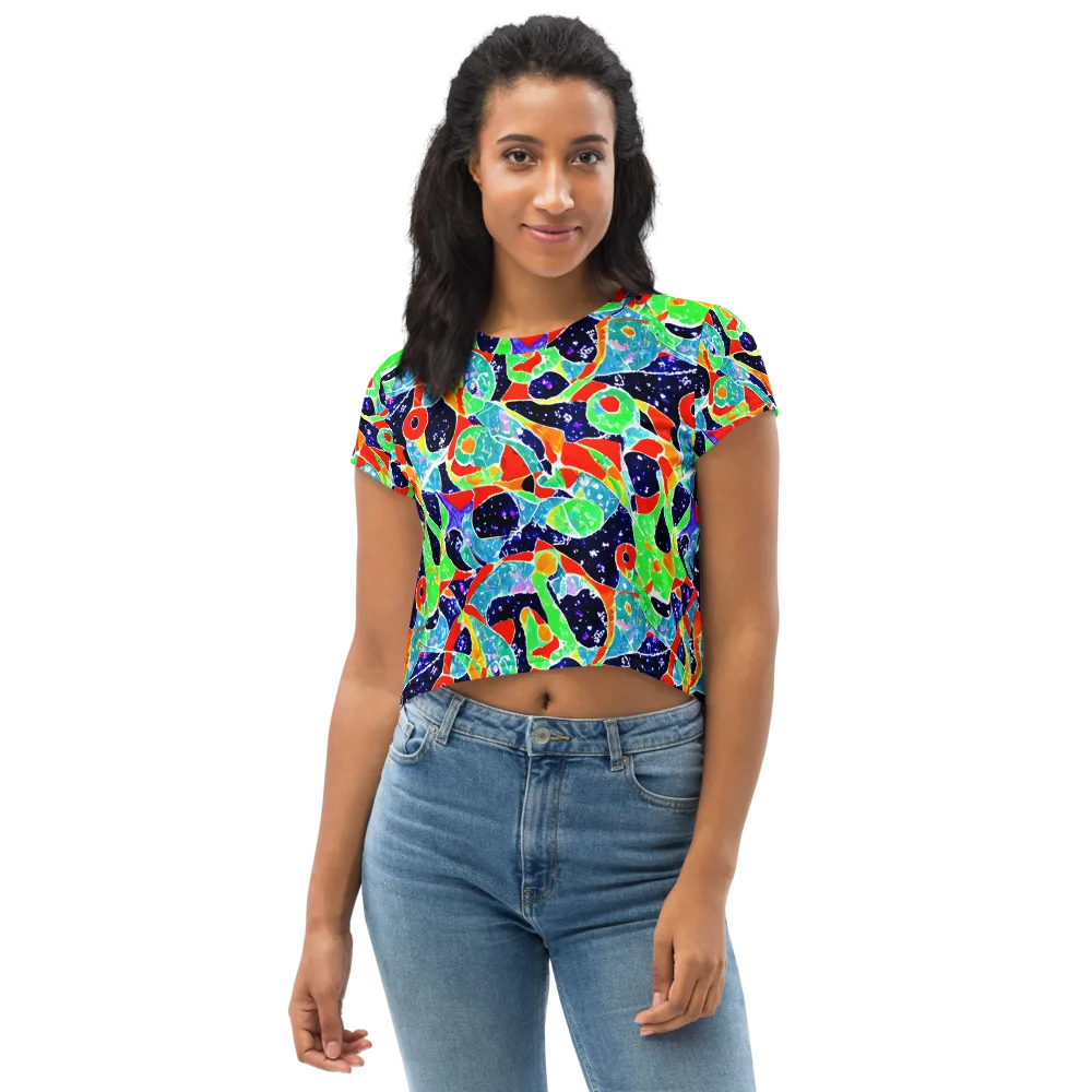 Midnight Splash on Crop Tee — Front
