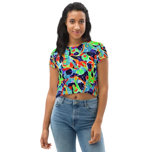 Midnight Splash on a Crop Tee