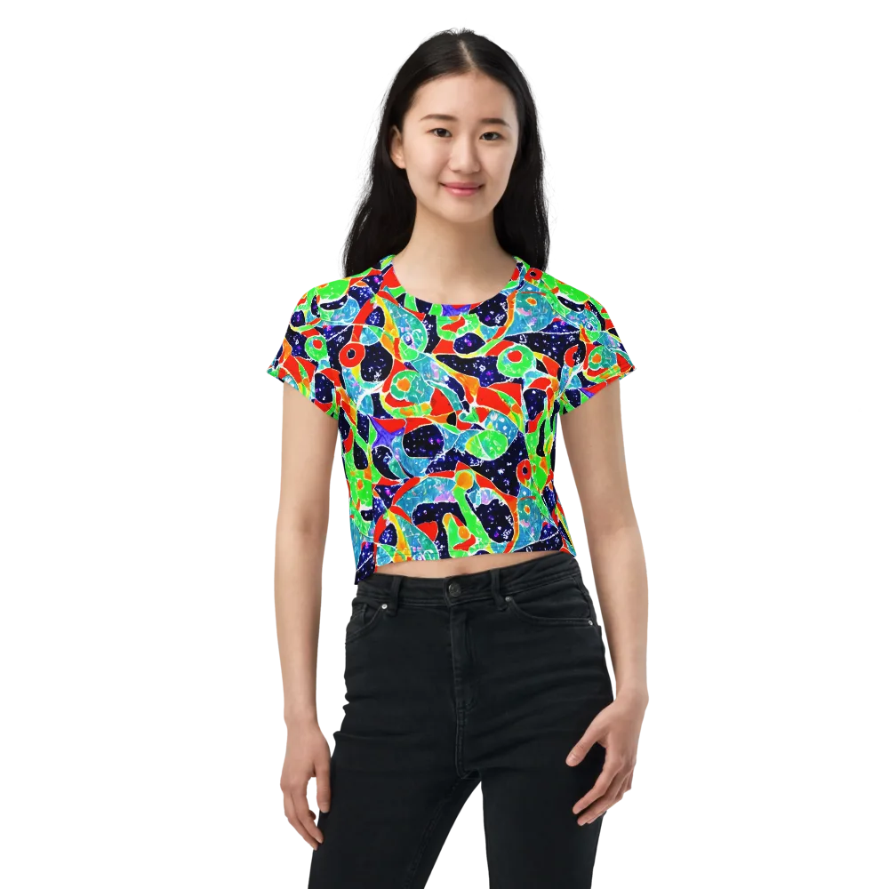 Midnight Splash on Crop Tee — Front