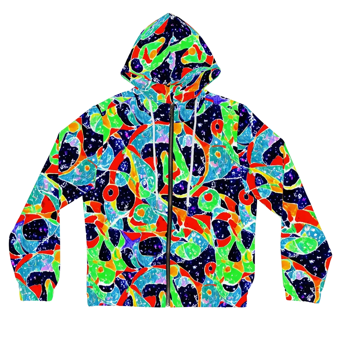 Midnight Splash on Women's Full-Zip Hoodie — Front