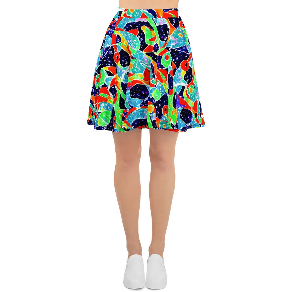 Midnight Splash on Skater Skirt — Front