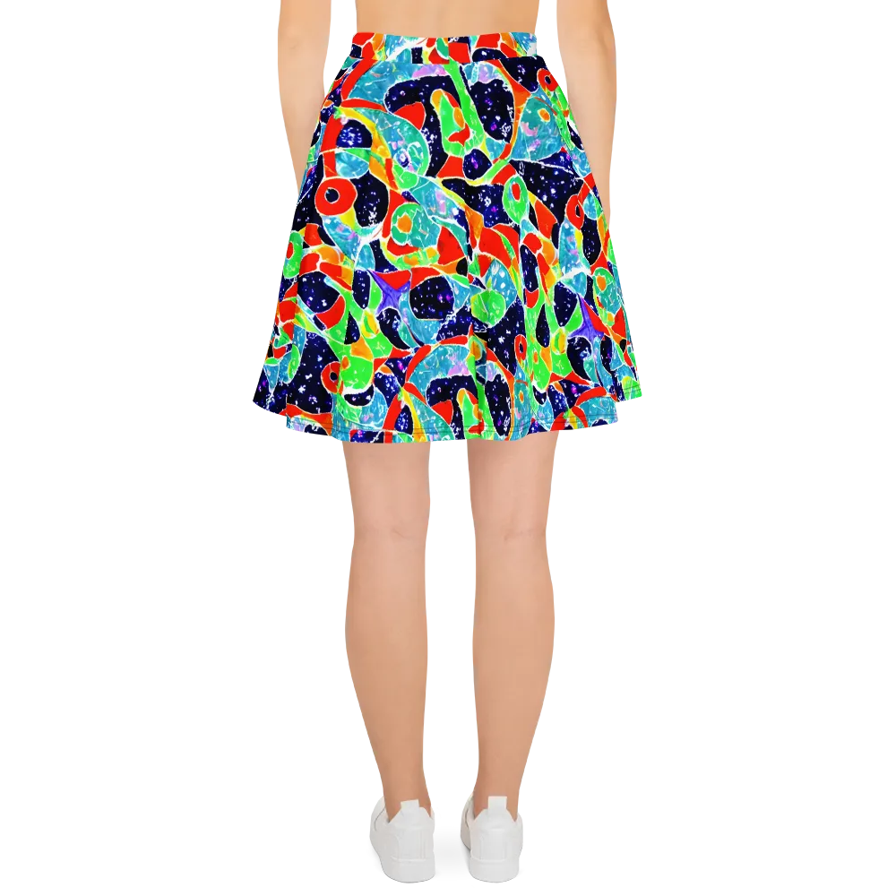Midnight Splash on Skater Skirt — Back