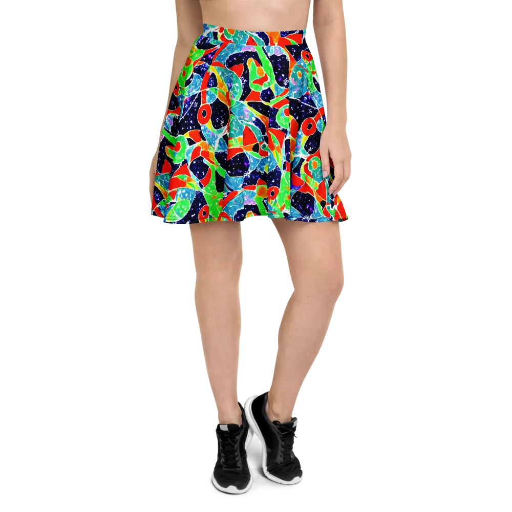 Midnight Splash on Skater Skirt — Front